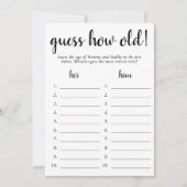 Einfache Schätzung wie alt | Schwarz-weiße Foto Ga Einladung