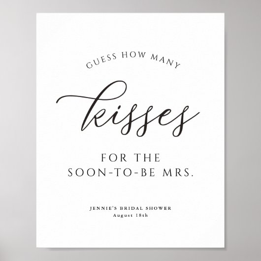 Einfache Schätzung Wie viele Kisses Duschenspiel Poster (Vorne)
