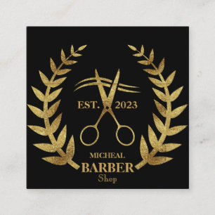 Einfache Schere Barbier  Quadratische Visitenkarte