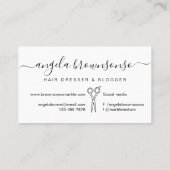 Einfache Schere Friseur Friseur-Stylistin Visitenkarte (Rückseite)