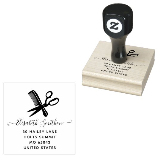 Einfache Schere Friseursalon Beruflich Gummistempel (Stempel)