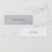 Einfache, schick graue Berufliche Linen "Look" Tex Mini Visitenkarte (Vorne/Hinten)