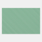 Einfache, schick-weiße Streifen auf roten und grün Geschenkpapier Set (Vorderseite 2)