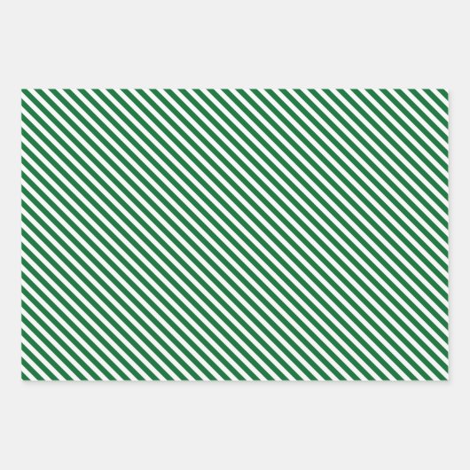 Einfache, schick-weiße Streifen auf roten und grün Geschenkpapier Set (Vorderseite 2)