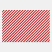 Einfache, schick-weiße Streifen auf roten und grün Geschenkpapier Set (Vorderseite)