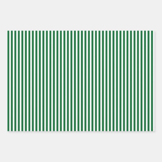 Einfache, schick-weiße Streifen auf roten und grün Geschenkpapier Set (Vorderseite 2)