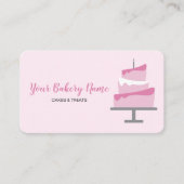 Einfache, schicke Bäckerei Geschäft rosa Kuchen Visitenkarte (Vorderseite)