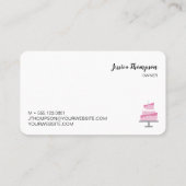 Einfache, schicke Bäckerei Geschäft rosa Kuchen Visitenkarte (Rückseite)