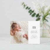 Einfache & schicke Foto Geburtsankündigung Postkar Postkarte (Stehend Vorderseite)