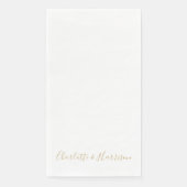 Einfache, schicke Goldschrift stylische Hochzeit Serviette (Vorderseite)