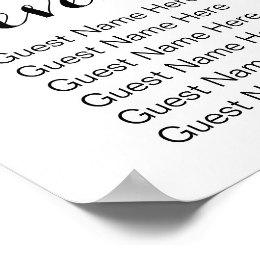 Einfache & schicke Hochzeit | Sitzdiagramm Poster (Ecke)