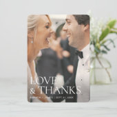 Einfache schicke Liebe und dank modernem Foto Hoch Dankeskarte (Stehend Vorderseite)