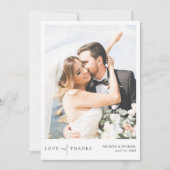 Einfache schicke Liebe und dank moderner Foto Hoch Dankeskarte (Vorderseite)