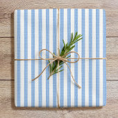 Einfache, schicke Linen gestreiftes Muster Blau We Geschenkpapier