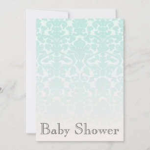 Einfache Schicke Mint Damast-Baby-Einladung Einladung