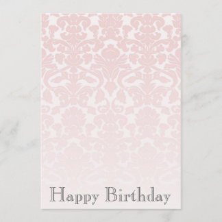 Einfache schicke rosa Damast-Geburtstags-Einladung Einladung