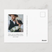 Einfache, schicke, rustikale Blumenhochzeit retten Postkarte (Rückseite)
