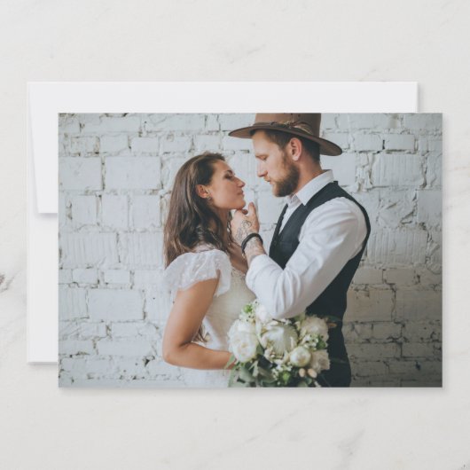 Einfache, schicke Rustikale Foto Hochzeit Save The Date (Rückseite)
