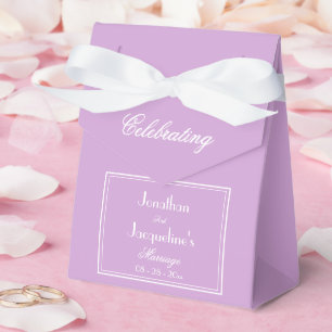 Einfache, schicke Schriftname elegant lila Wedding Geschenkschachtel
