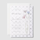 Einfache schicke Wildblume Beige Hochzeit Pergament Einladungen (Versetzt (Einladung))