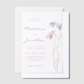 Einfache schicke Wildblume Beige Hochzeit Pergament Einladungen (Versetzt)