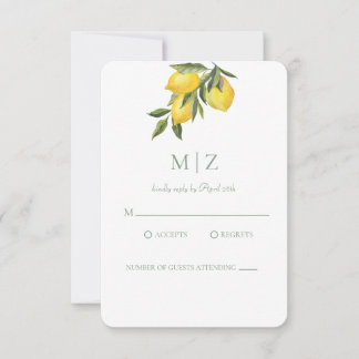 Einfache Schicke Zitrus-RSVP-Karte RSVP Karte