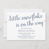 Einfache Schiefer-Dusche | Dusty Blue Little Snowf Einladung (Vorderseite)