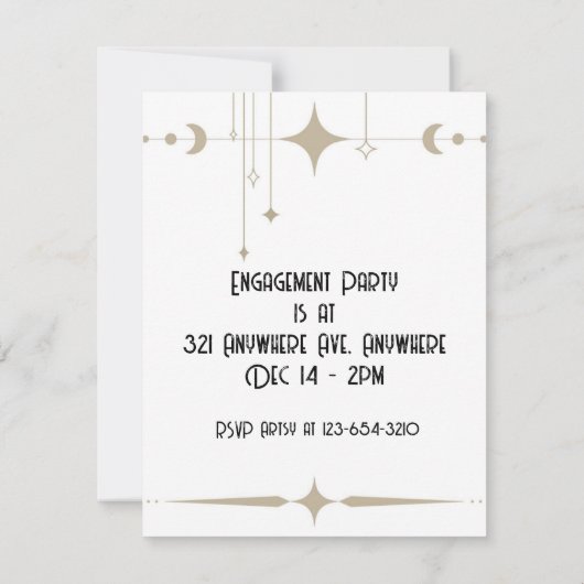 Einfache Schimmer Einladung (Rückseite)