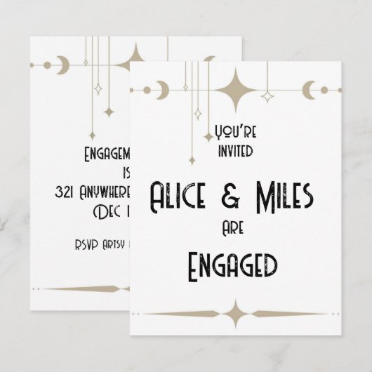 Einfache Schimmer Einladung (Vorne/Hinten)