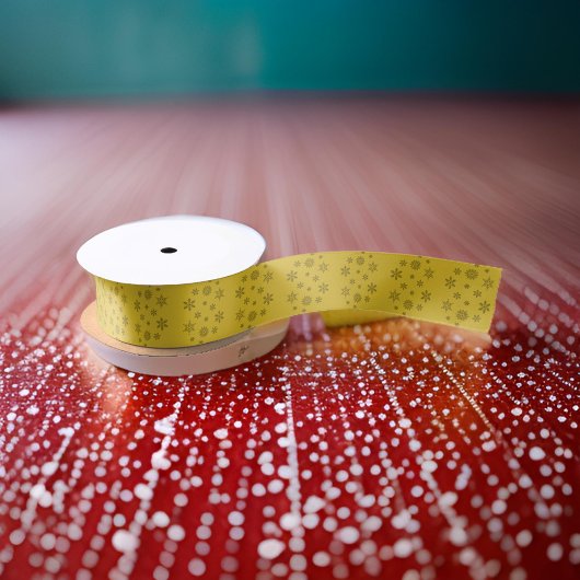 Einfache Schimmergoldgraue Schneeflocken Satinband