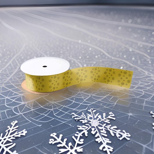 Einfache Schimmergoldgraue Schneeflocken Satinband