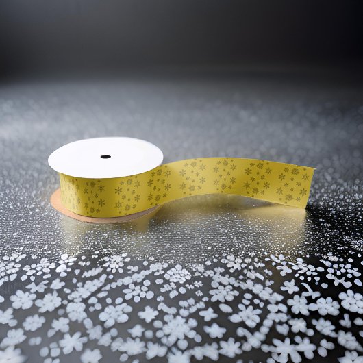 Einfache Schimmergoldgraue Schneeflocken Satinband