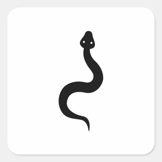 Einfache Schlange Quadratischer Aufkleber (Vorderseite)