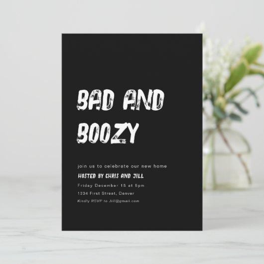 Einfache schlechte und lockere Party Einladung (Stehend Vorderseite)