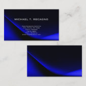 Einfache Schlicht Blue Business Card Visitenkarte (Vorne/Hinten)