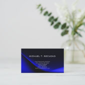 Einfache Schlicht Blue Business Card Visitenkarte (Stehend Vorderseite)