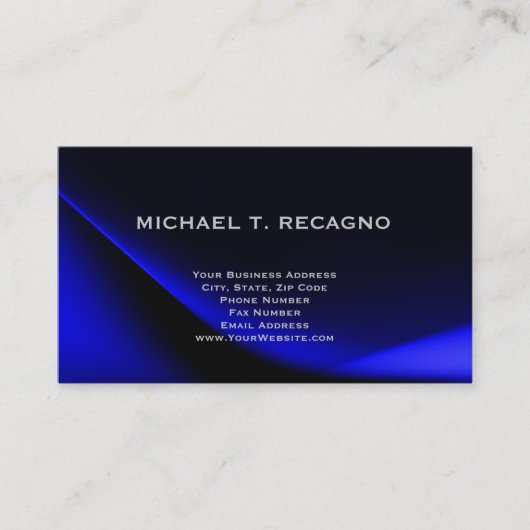 Einfache Schlicht Blue Business Card Visitenkarte (Vorderseite)