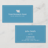 Einfache Schlicht Blue Hummingbird Business Card Visitenkarte (Vorne/Hinten)