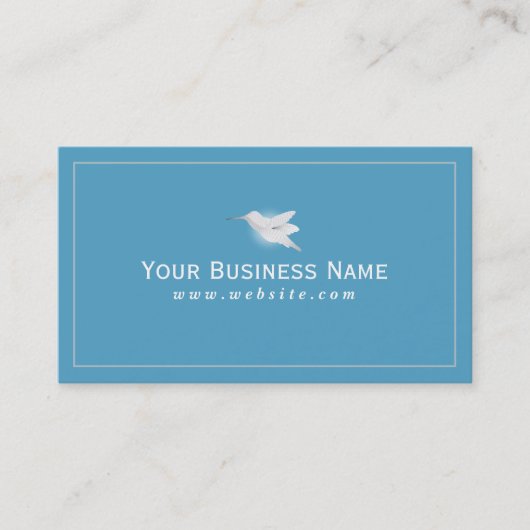 Einfache Schlicht Blue Hummingbird Business Card Visitenkarte (Vorderseite)