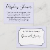 Einfache Schlicht Display Brautparty Lavendel Begleitkarte (Vorne/Hinten)