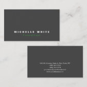 Einfache Schlicht Elegante Grau Beruflich Moderne Visitenkarte (Vorne/Hinten)