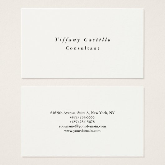 Einfache Schlicht Elegante Minimalistisch Moderne  (Vorne & Hinten)