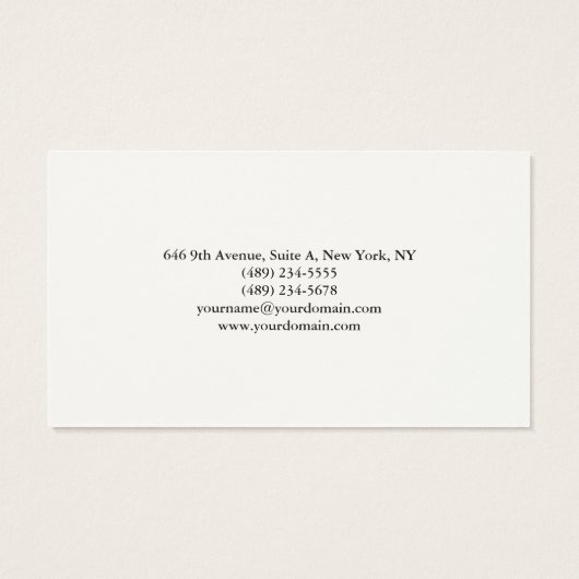 Einfache Schlicht Elegante Minimalistisch Moderne (Rückseite)