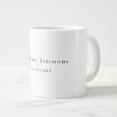 Einfache Schlicht Elegante Schwarz-weiß Minimalist Jumbo-Tasse (Vorderseite Rechts)