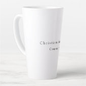 Einfache Schlicht Elegante Schwarz-weiß Minimalist Milchtasse (Linke Ecke)