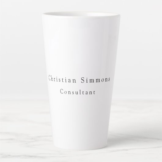 Einfache Schlicht Elegante Schwarz-weiß Minimalist Milchtasse (Vorderseite)