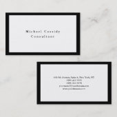 Einfache Schlicht Elegante Schwarz-weiß Minimalist Visitenkarte (Vorne/Hinten)