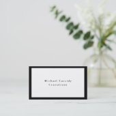 Einfache Schlicht Elegante Schwarz-weiß Minimalist Visitenkarte (Stehend Vorderseite)