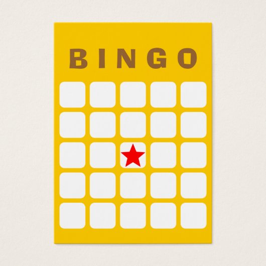 Einfache Schlicht-Gelbe 5x5-DIY-Bingokarte (Vorderseite)