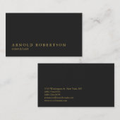 Einfache Schlicht-Grau-Gold-Berufliche Visitenkart Visitenkarte (Vorne/Hinten)